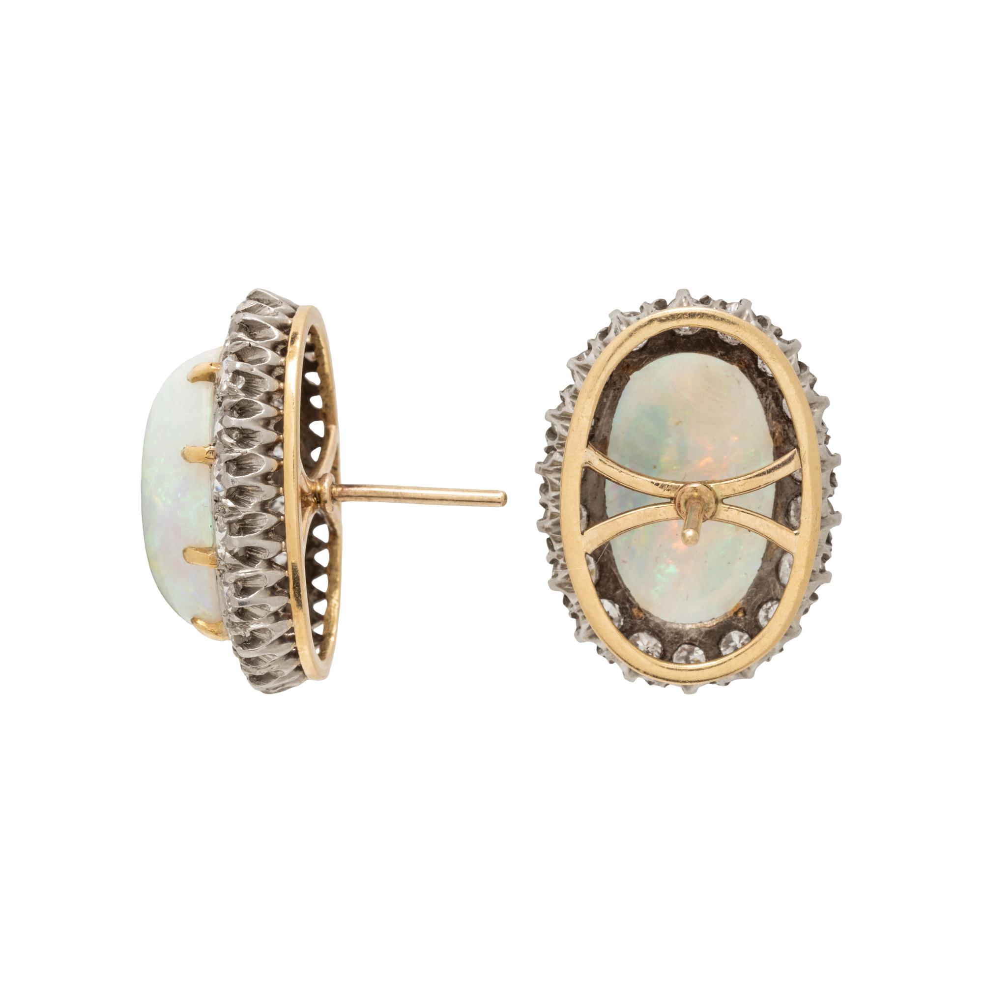OPAL AND DIAMOND EARRINGS