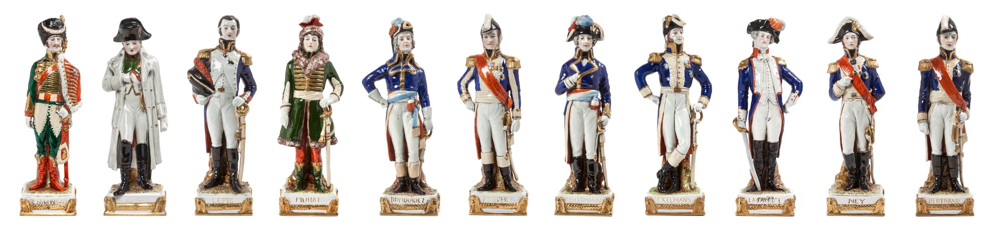 A Set of Eleven German Porcelain Figures, Scheibe-Alsbach Height of Napoleon 9 1/4 inches. — FIRST HALF 20TH CENTURY