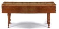 Red-stained pine drop-leaf harvest table new england, 19th century
