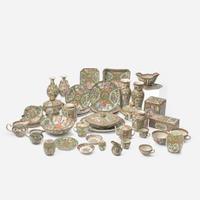 A large collection of forty-three Chinese Export porcelain Rose Medallion tablewares 19th / 20th century