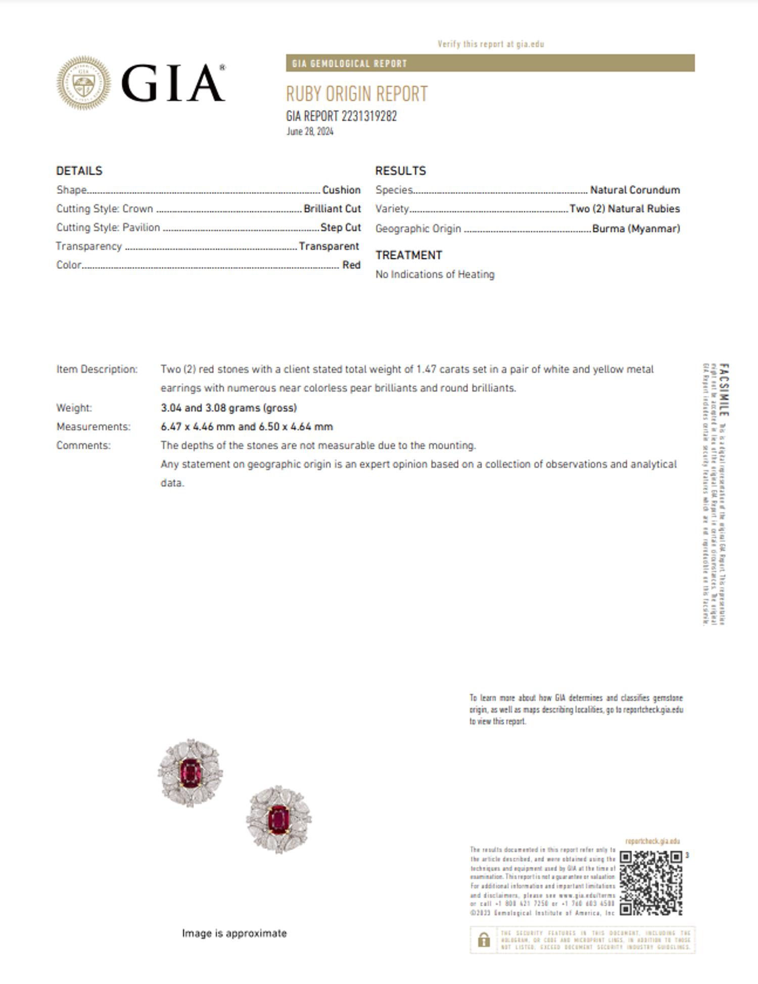 BURMESE RUBY AND DIAMOND EARRINGS