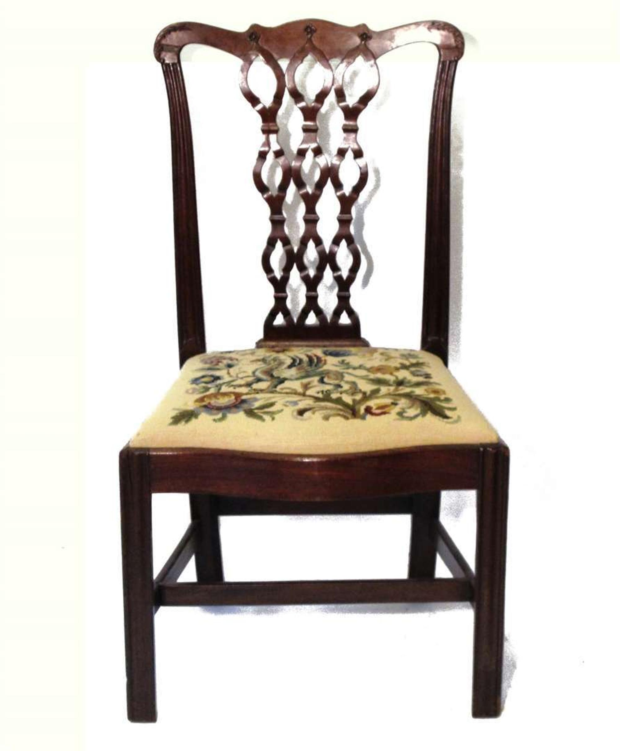 Chippendale carved mahogany side chair circa 1770