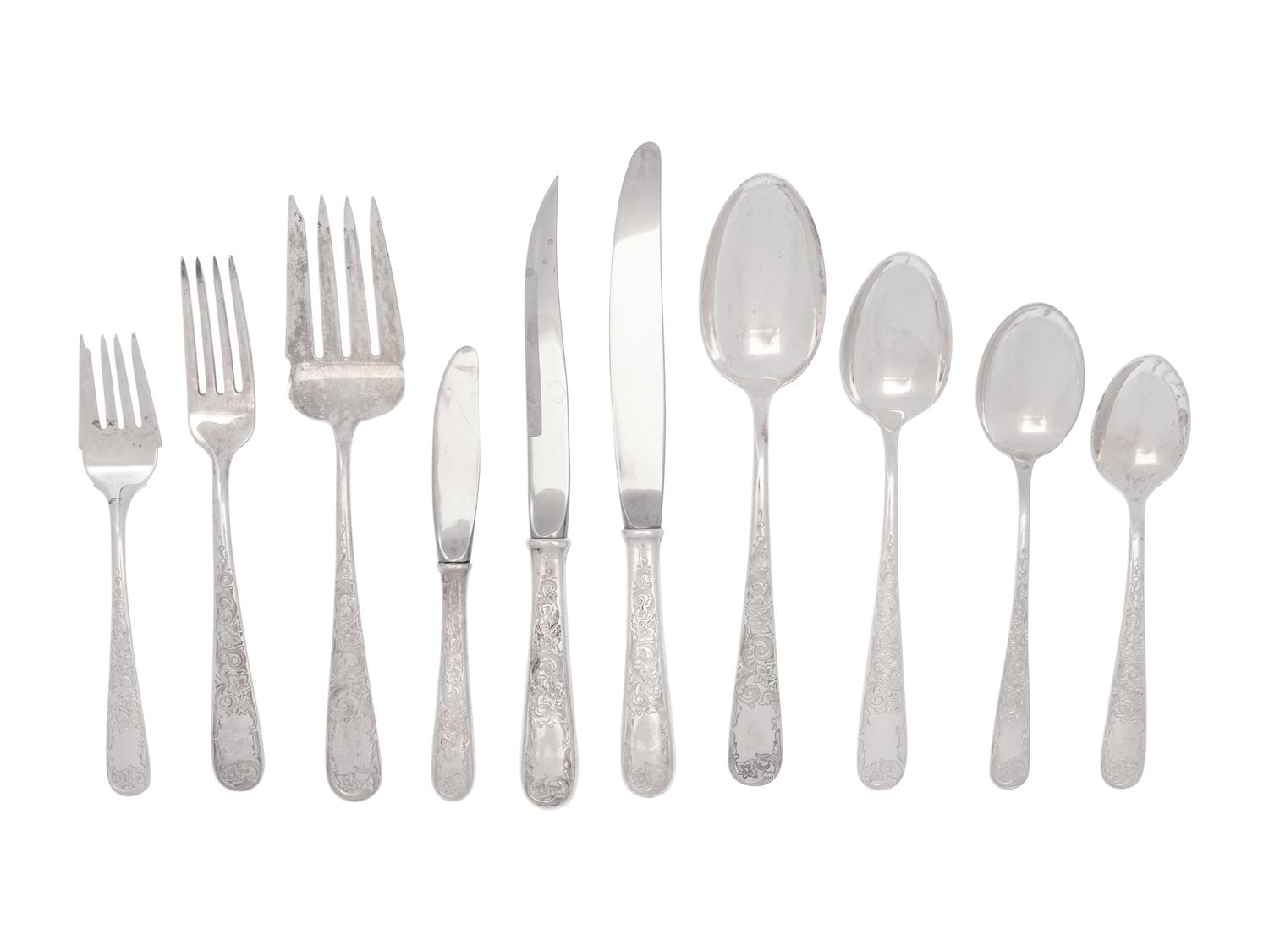 An American Silver Flatware Service