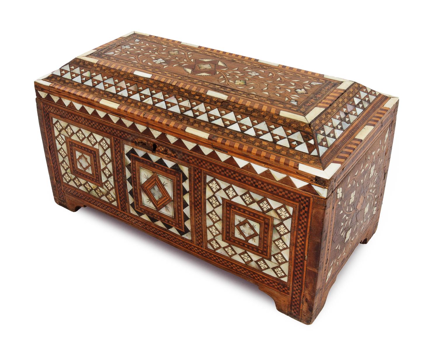 An Ottoman Mother-of-Pearl Inlaid Calligrapher's Chest