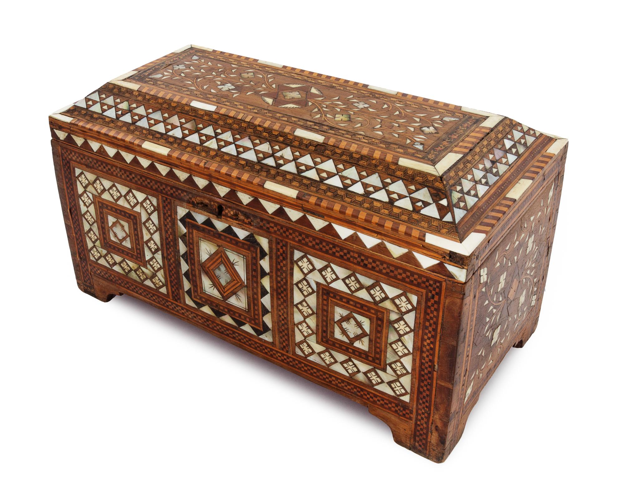 An Ottoman Mother-of-Pearl Inlaid Calligrapher's Chest