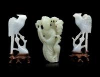 Three Chinese Jade and Jadeite Carvings
