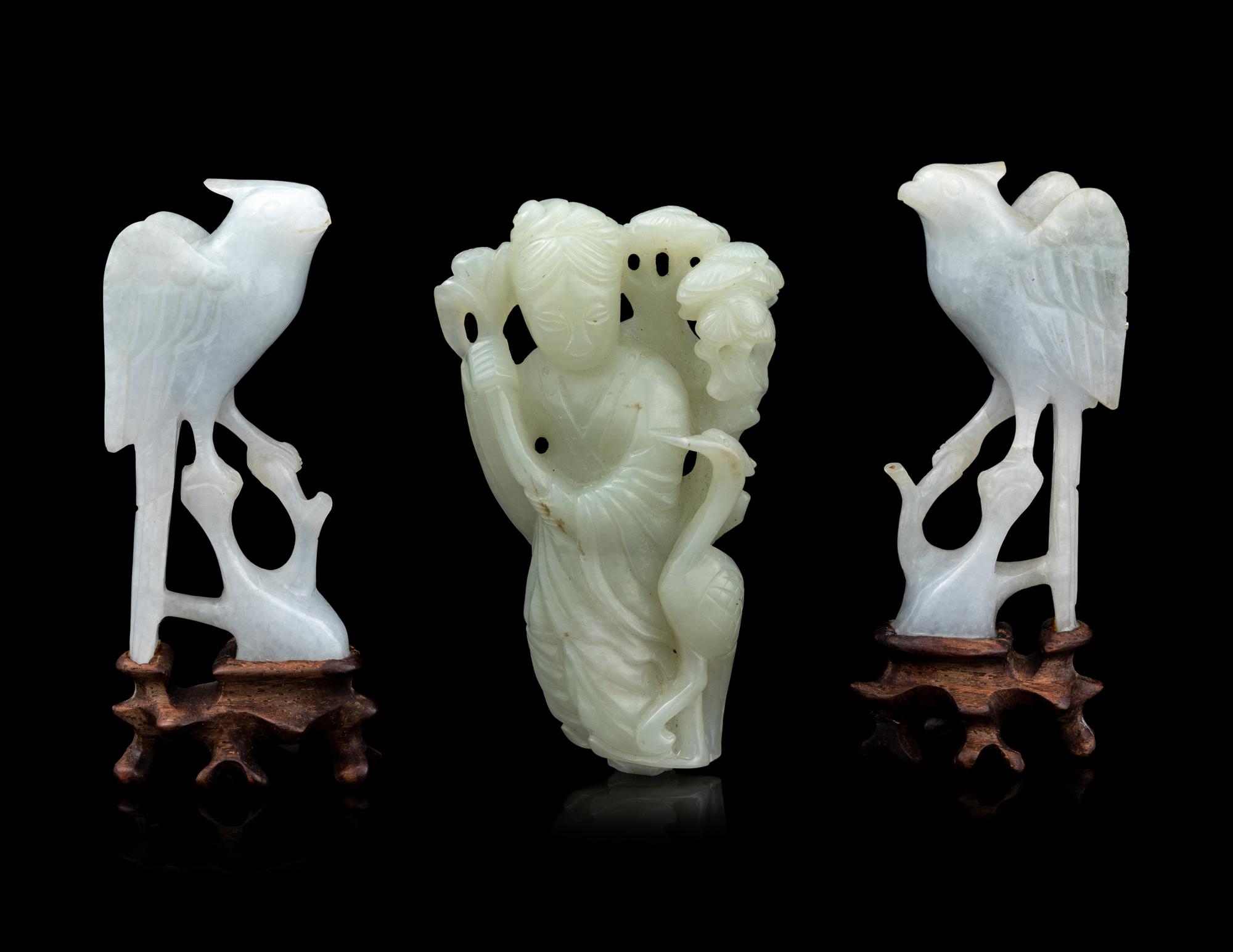 Three Chinese Jade and Jadeite Carvings