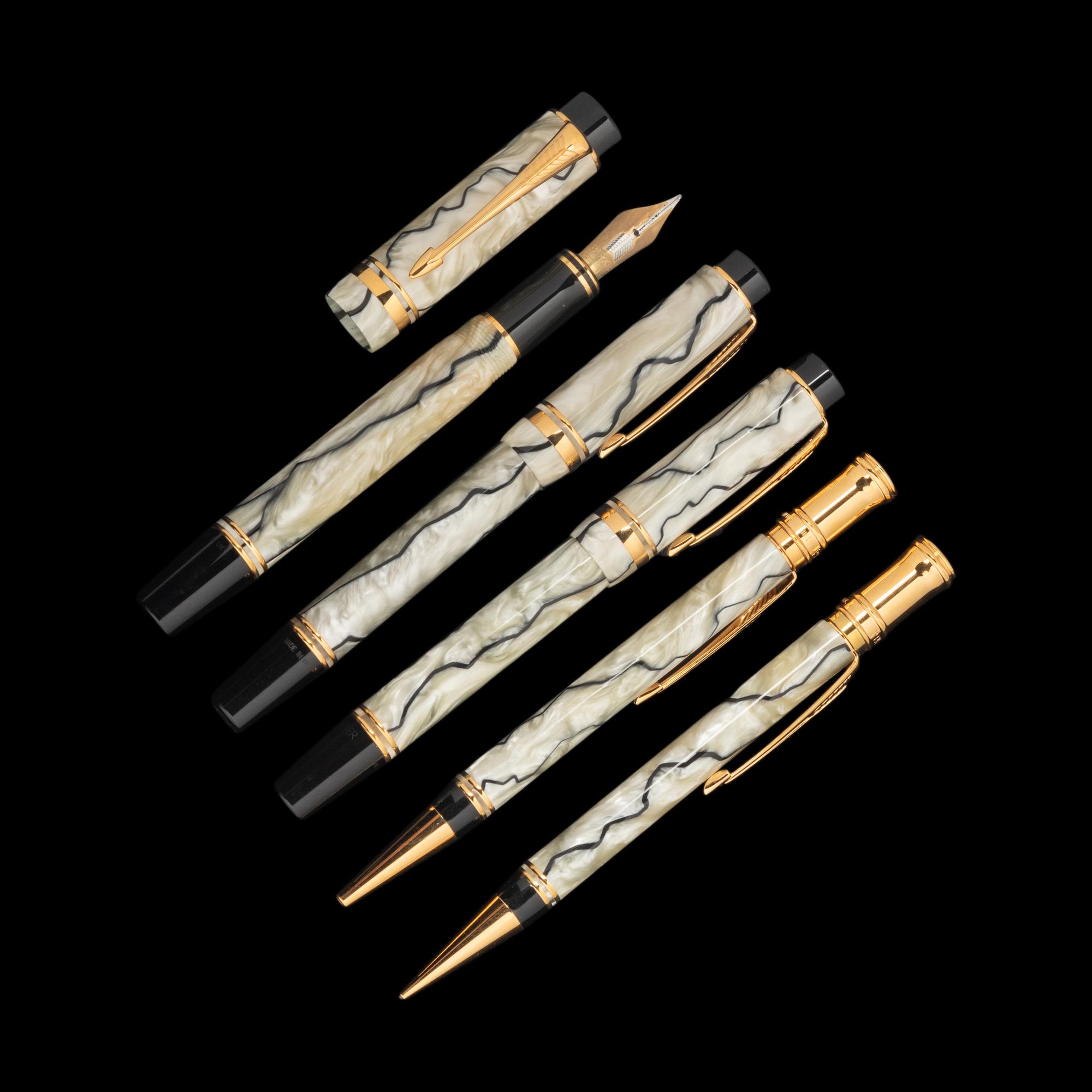 A Group of Five Parker Writing Instruments