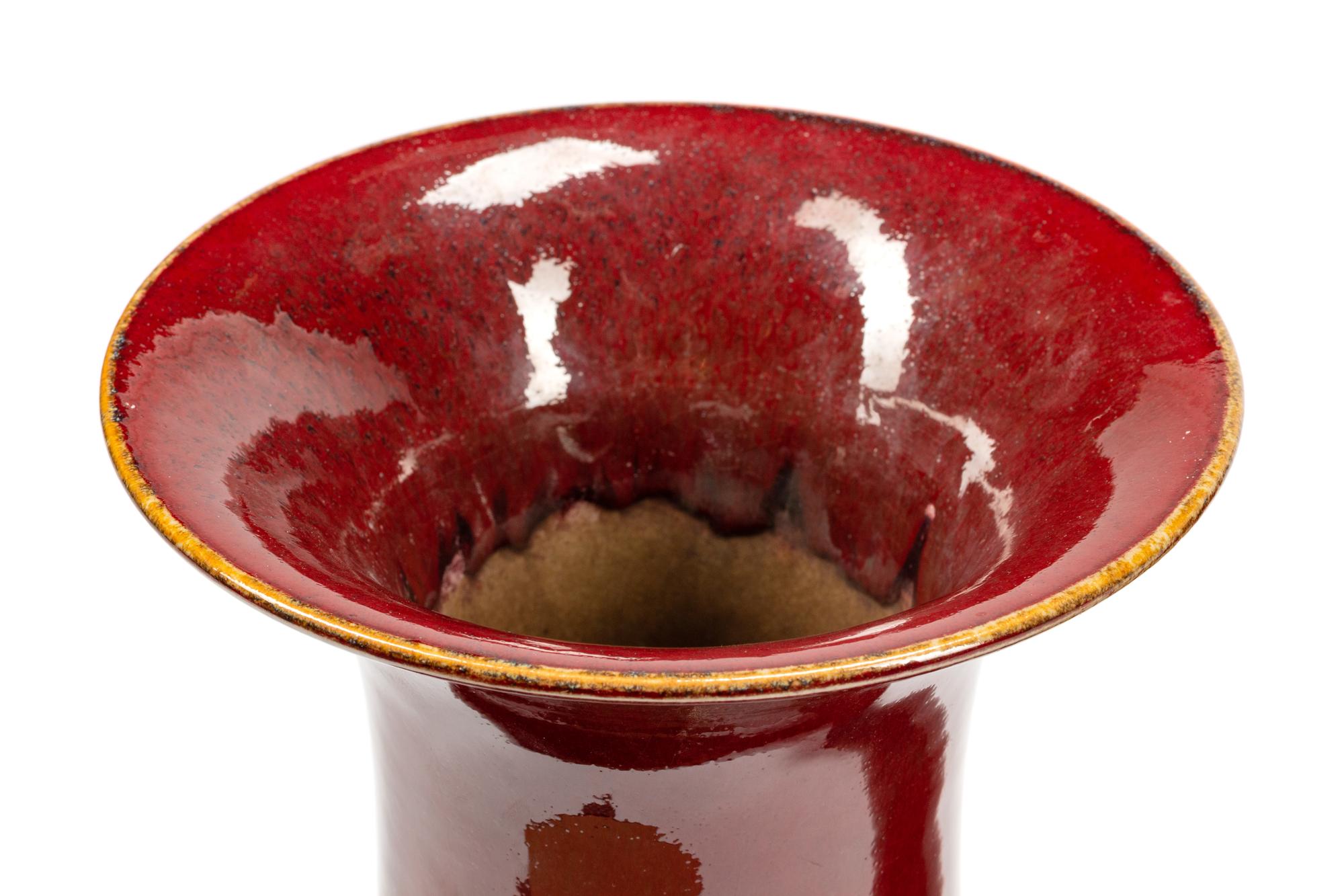 A Pair of Chinese Export Copper Red Glazed Porcelain Vases