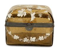 A Bohemian Moser Style Amber Glass Casket — 19th/20th Century