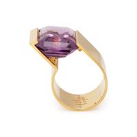 GEORG JENSEN, YELLOW GOLD AND AMETHYST RING