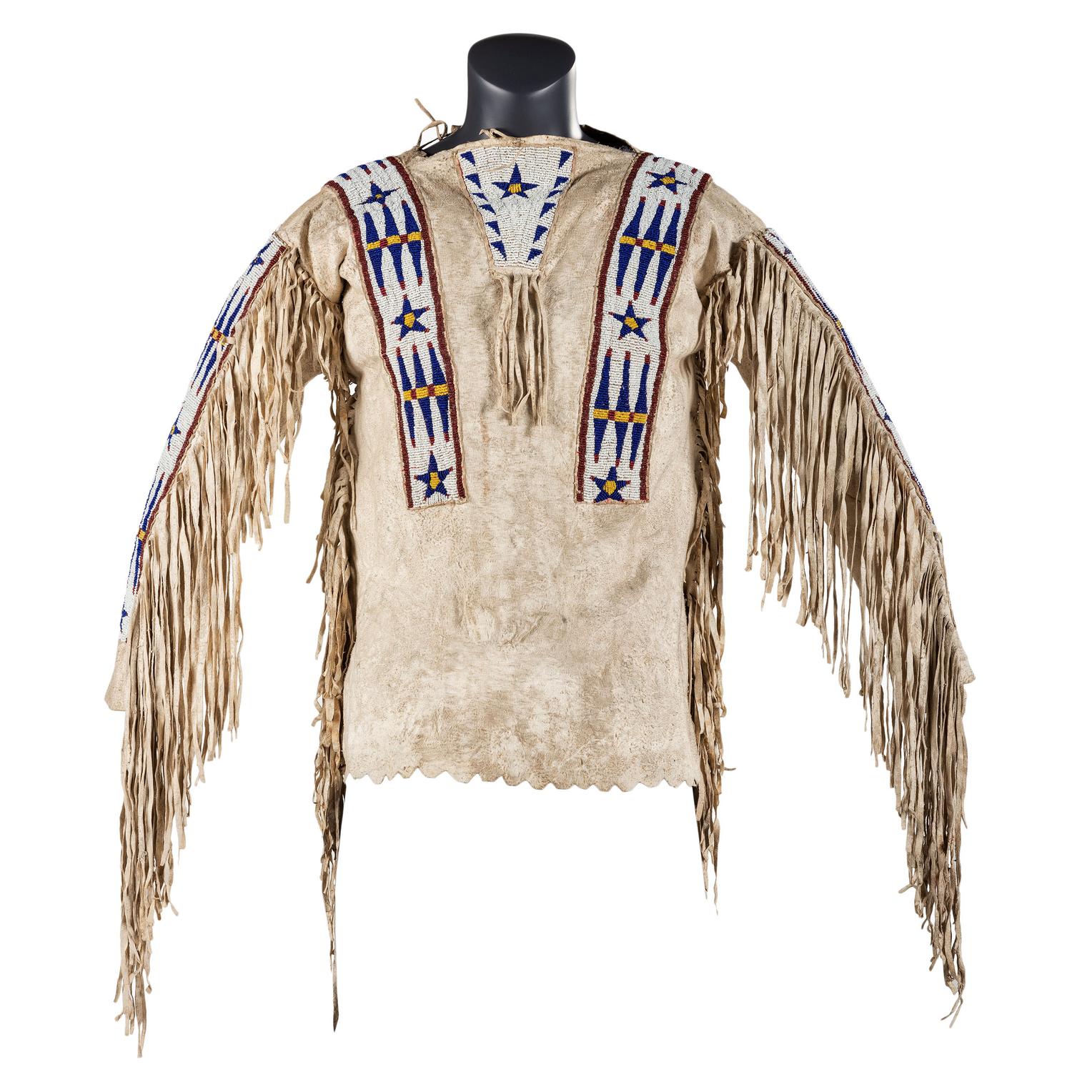 Sioux Boy's Beaded Hide War Shirt