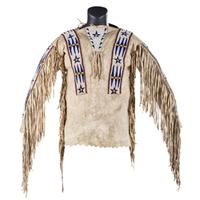 Sioux Boy's Beaded Hide War Shirt