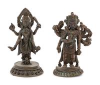 Two Indian Bronze Figures of Shiva