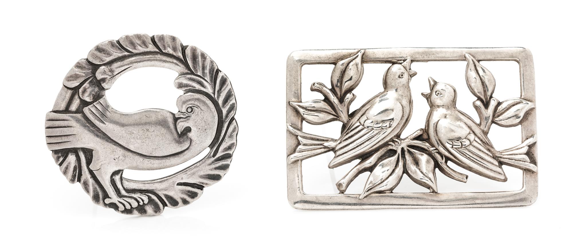 A Collection of Sterling Silver Bird Brooches, 12.00 dwts.