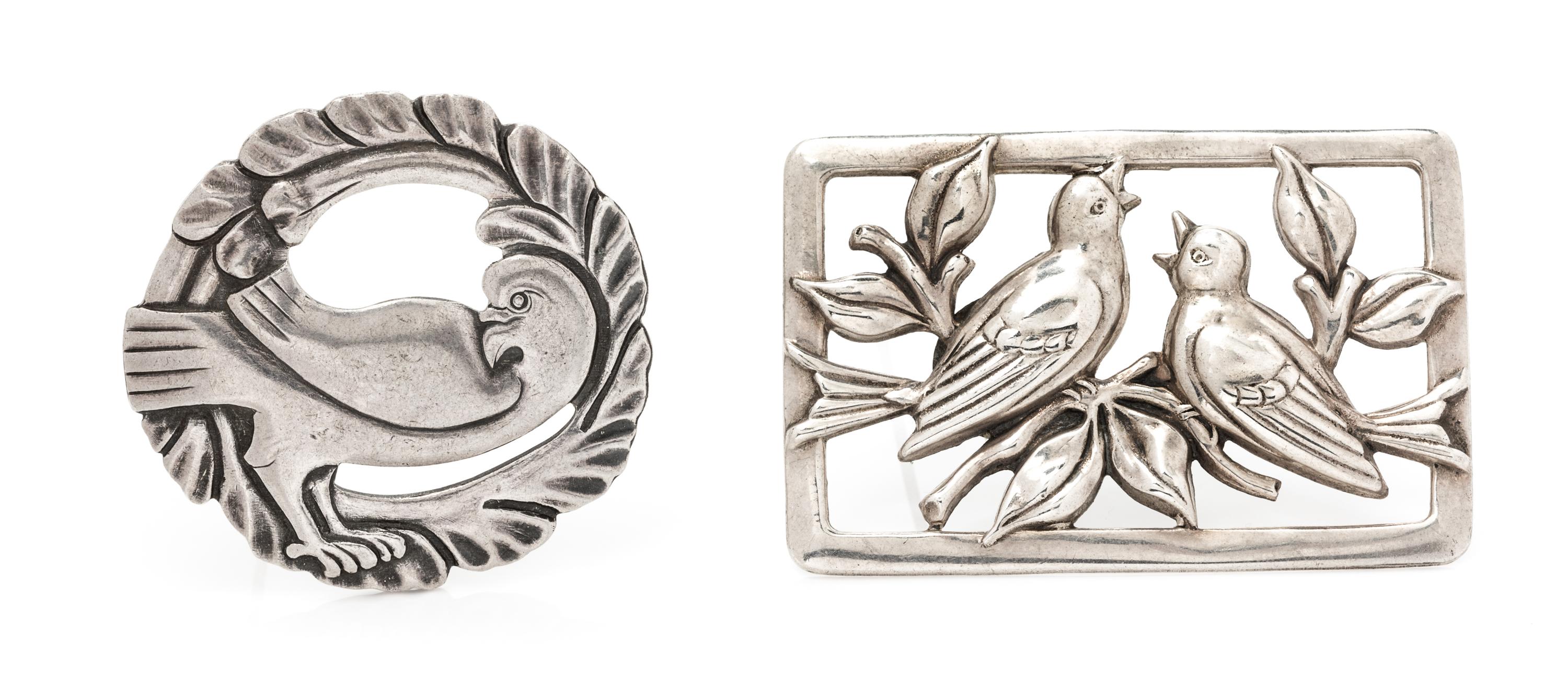 A Collection of Sterling Silver Bird Brooches, 12.00 dwts.