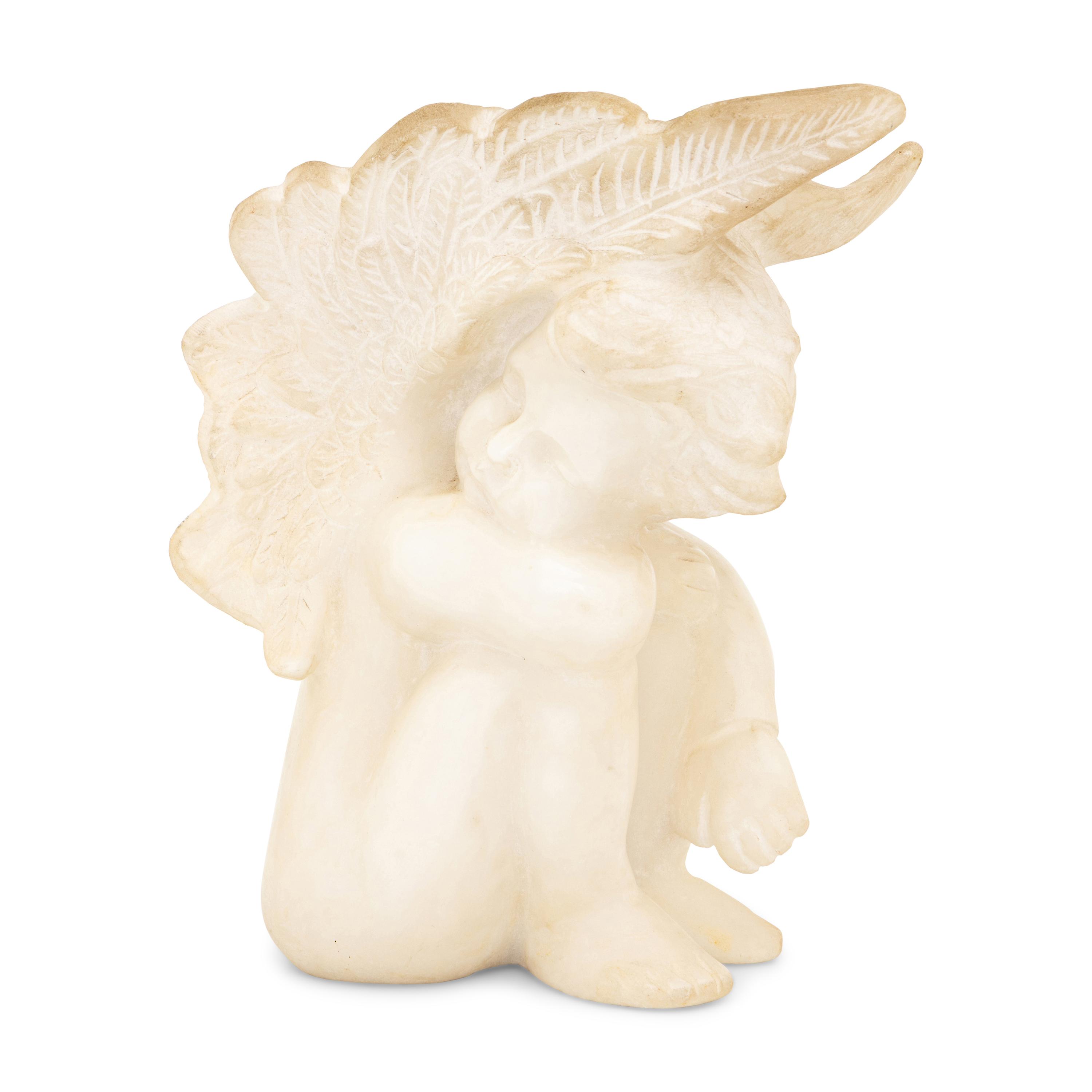 A Marble Figure of a Seated Cherub