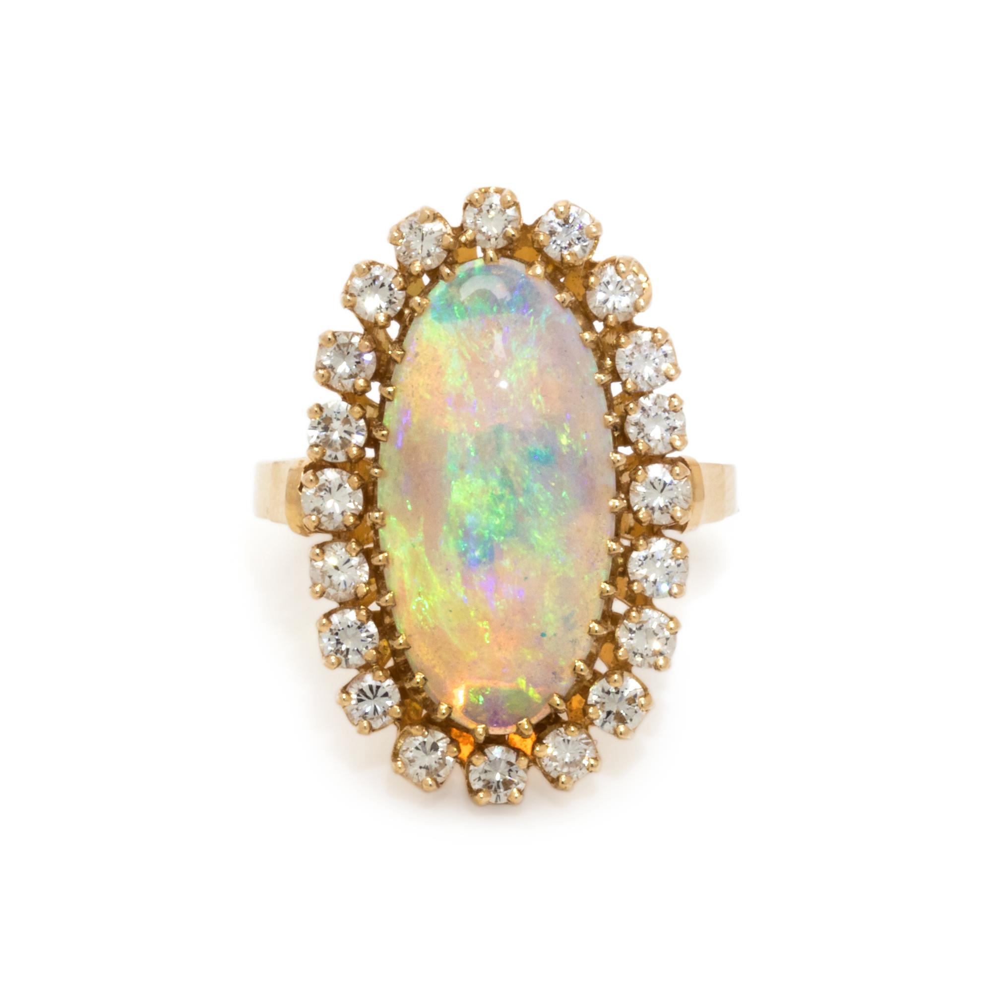 OPAL AND DIAMOND RING