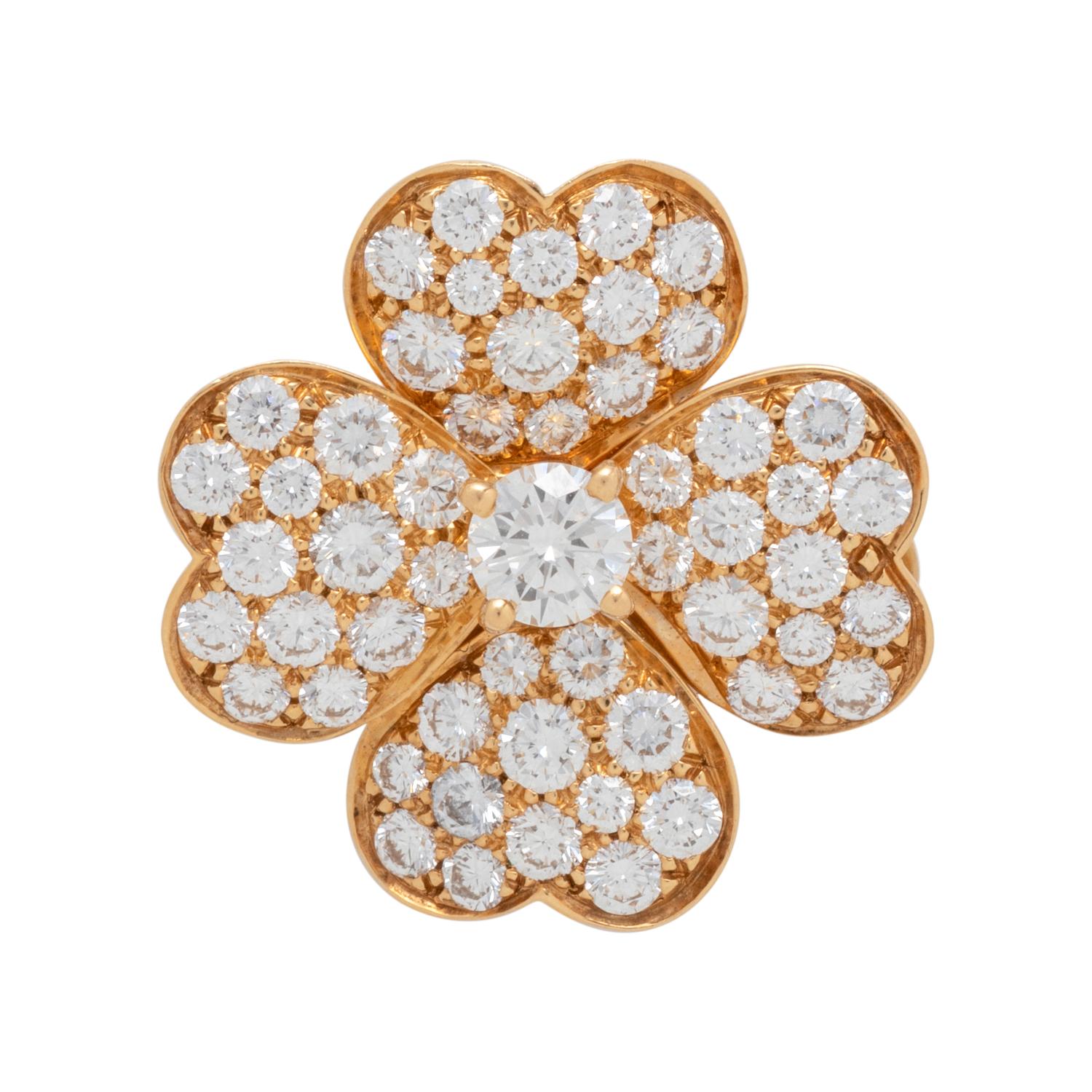 VAN CLEEF AND ARPELS, YELLOW GOLD AND DIAMOND 'COSMOS' PENDANT/BROOCH NECKLACE
