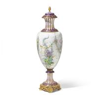A Large Sévres White-Ground Porcelain and Gilt Bronze Mounted Urn