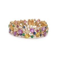 OSCAR HEYMAN & BROTHERS, MULTICOLOR SAPPHIRE, EMERALD AND DIAMOND PARURE