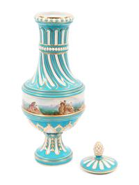 A Pair of Sevres Porcelain Baluster Vases