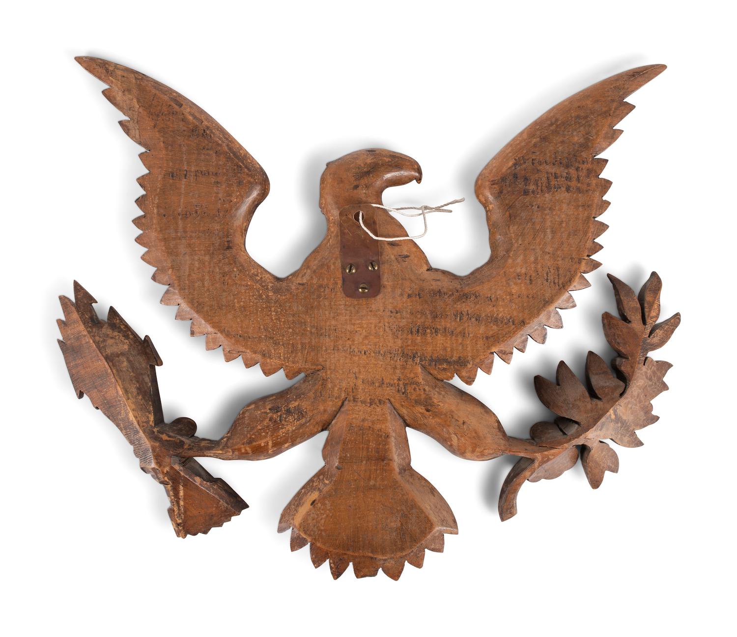 A Carved Wood Eagle Wall Plaque