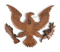 A Carved Wood Eagle Wall Plaque