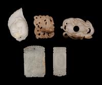 Five Chinese Carved Jade Pendants