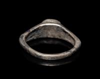 A Roman Silver Finger Ring with a Portrait Bust of a Woman