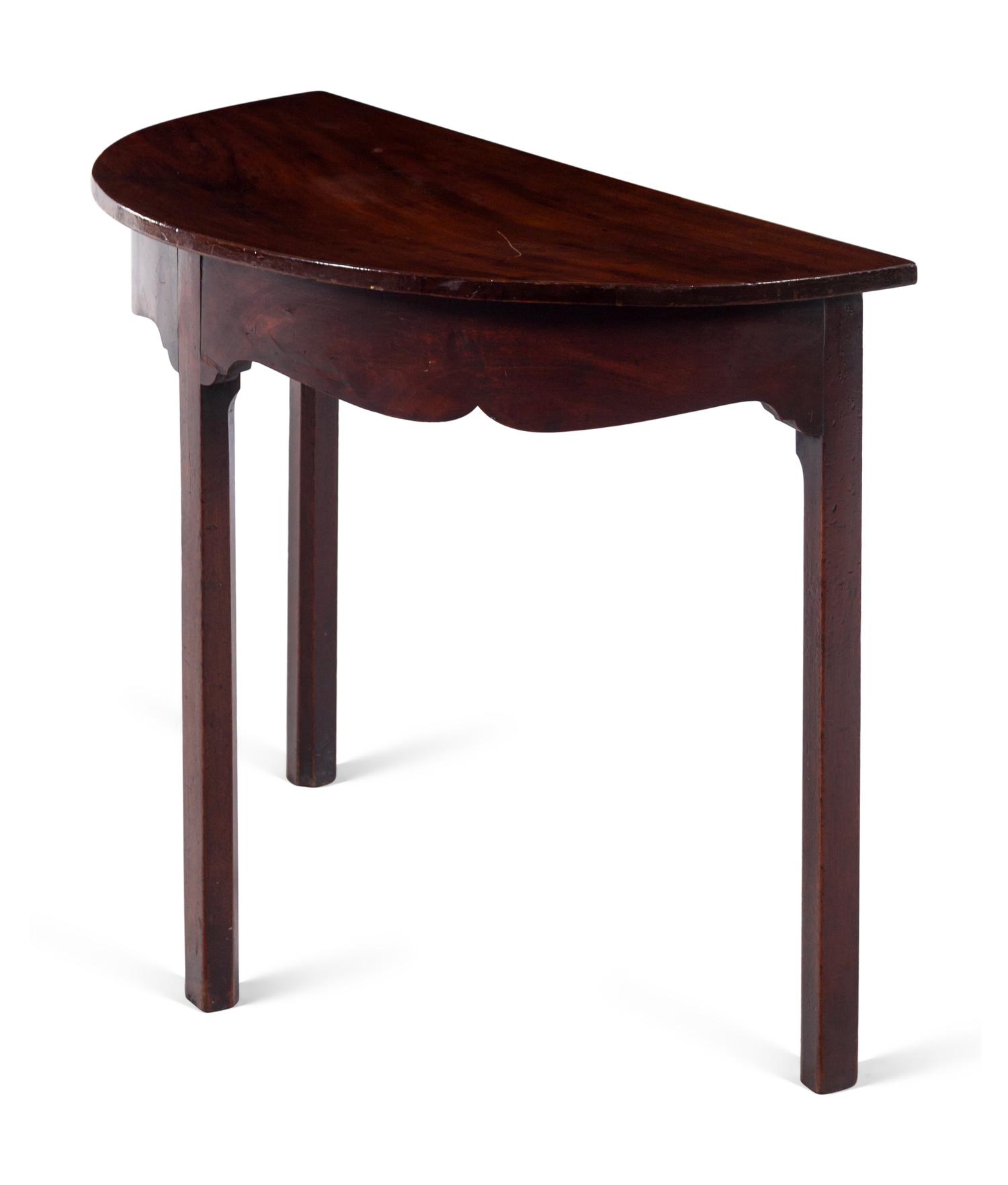 A George III Style Mahogany Demilune Table