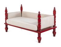 An Indian Red Painted Daybed