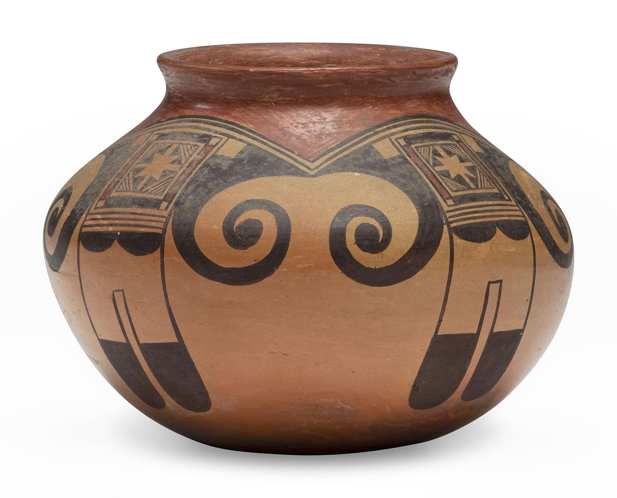 Pottery Jar, with Eagle Tail Pattern