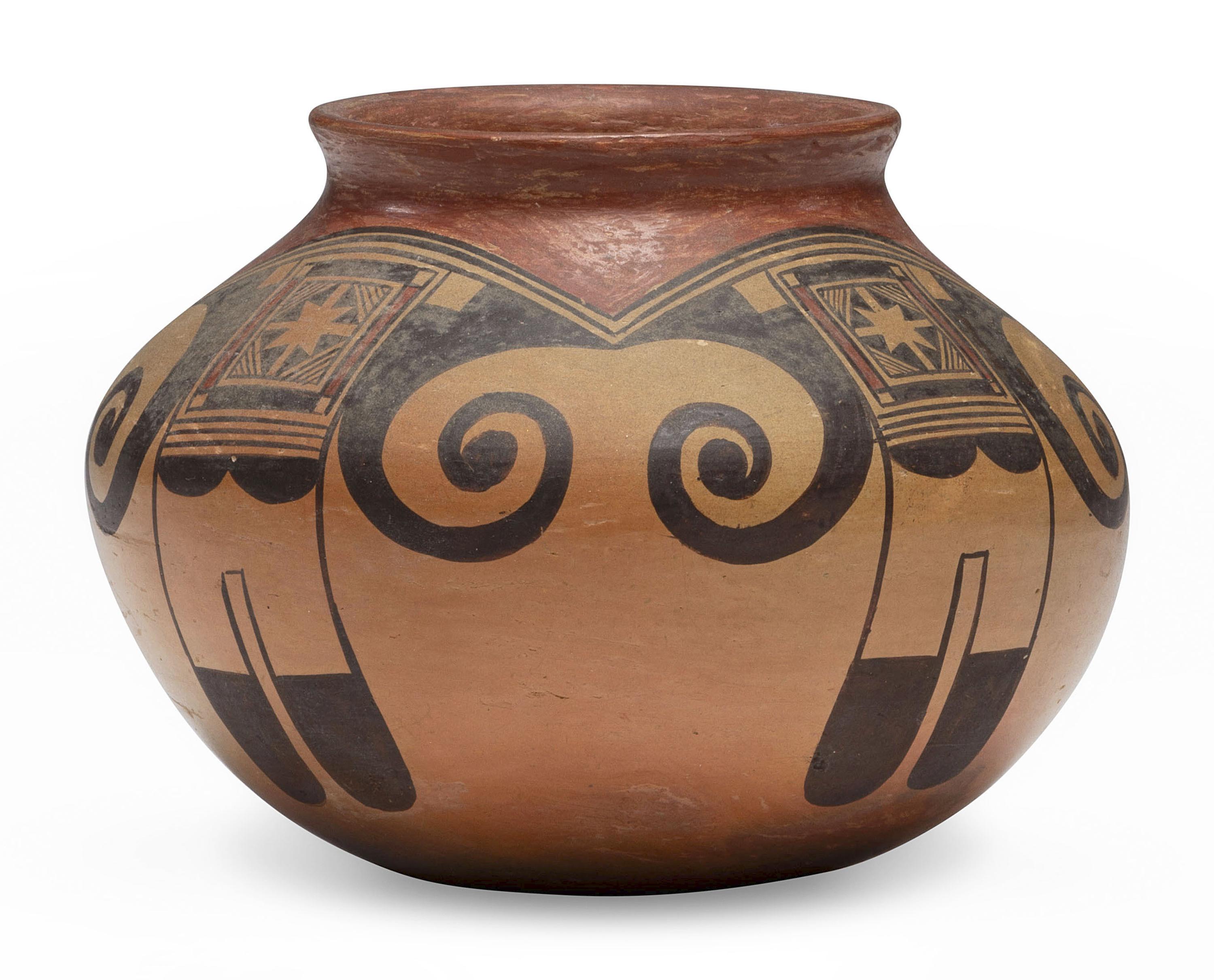 Pottery Jar, with Eagle Tail Pattern