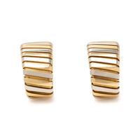 BVLGARI, BICOLOR GOLD EARCLIPS