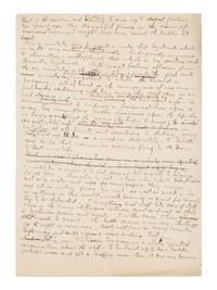 WRIGHT, Frank Lloyd (1867-1959). Autograph manuscript signed ("Frank Lloyd Wright"), entitled "Taliesin III," numerous holograph emendations and corrections in ink, a few in pencil N.p. Taliesin, 8 June 1926. 5 1/2 pages, 4to, creased.