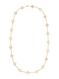 VAN CLEEF & ARPELS, YELLOW GOLD AND MOTHER-OF-PEARL 'ALHAMBRA' NECKLACE