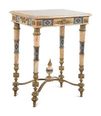 A French Onyx, Gilt Bronze and Champlevé Side Table