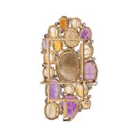 MULTIGEM AND DIAMOND PENDANT/BROOCH