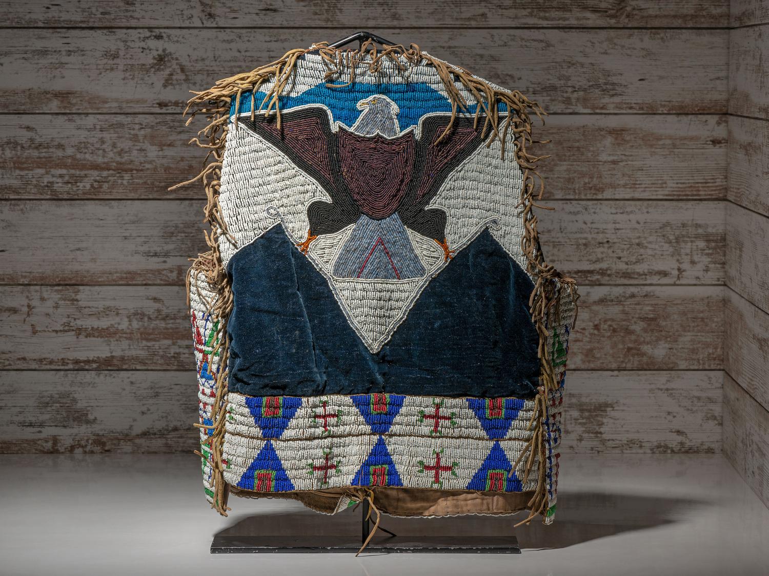 Sioux Beaded Hide Vest, with Eagle