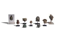 Nine Roman Bronze Masks