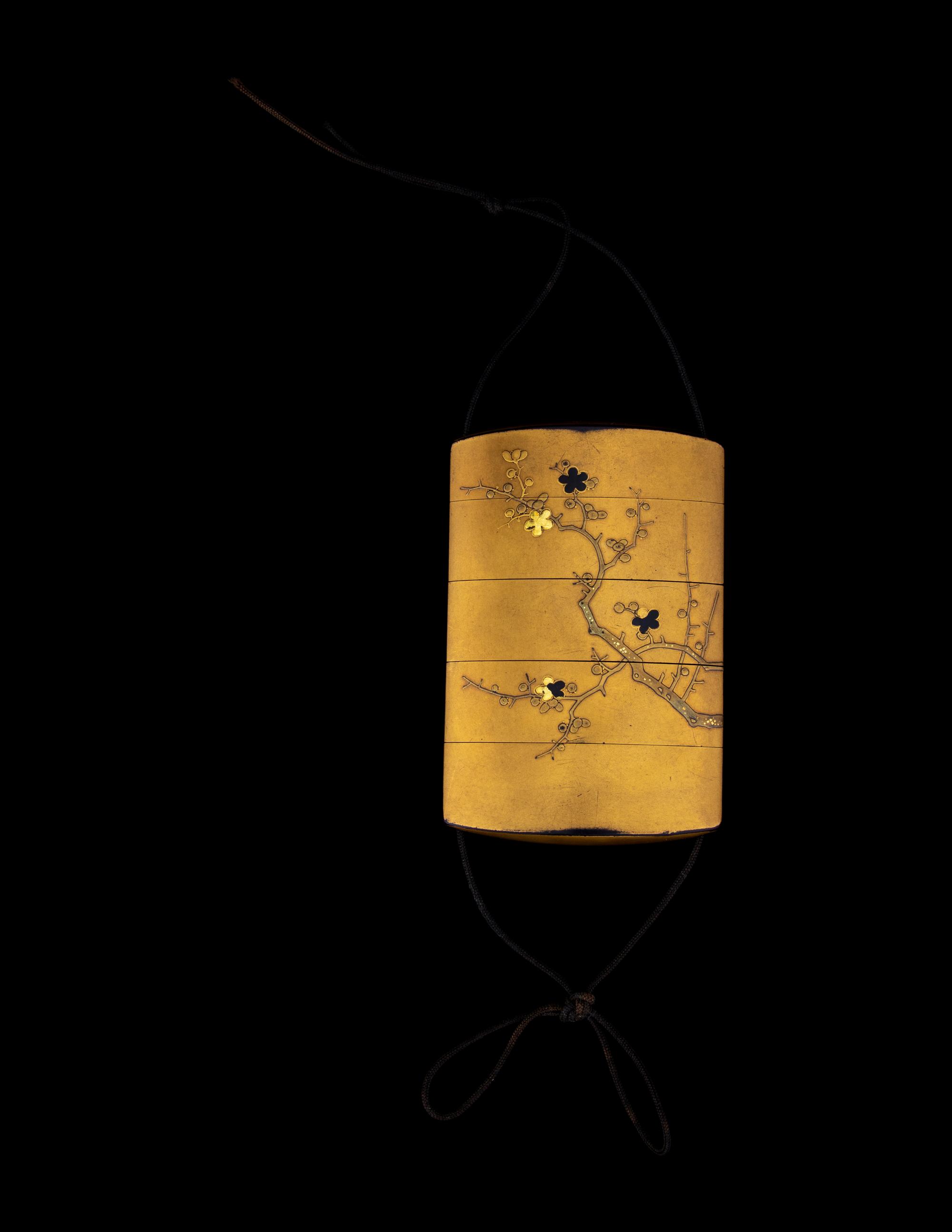 A Japanese Gold Lacquer Four Case Inro