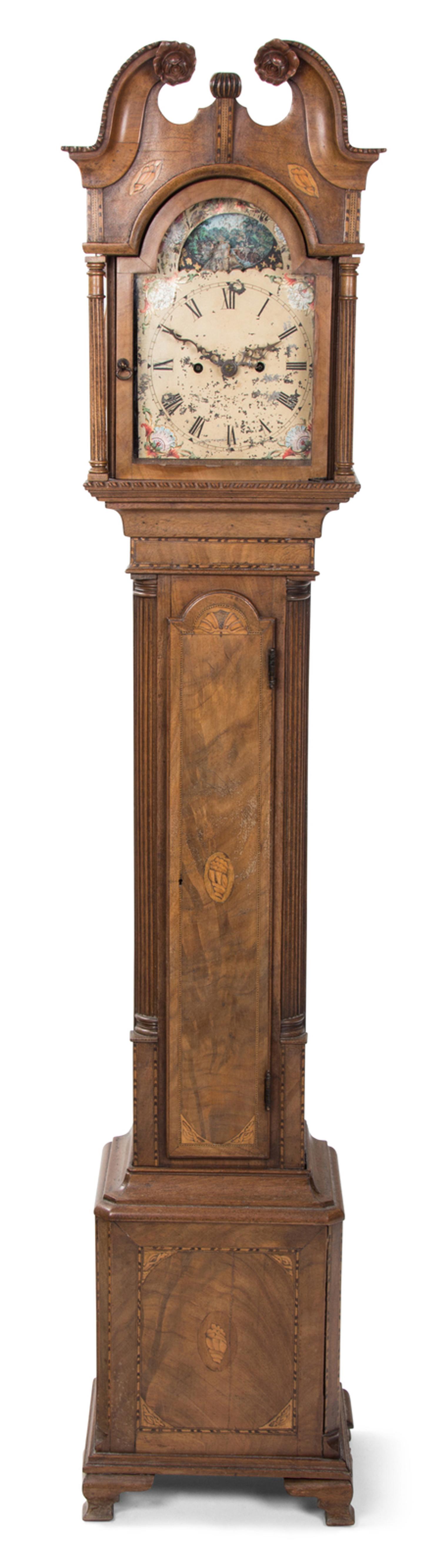 A George III Inlaid Walnut Dwarf Case Clock — 19TH CENTURY