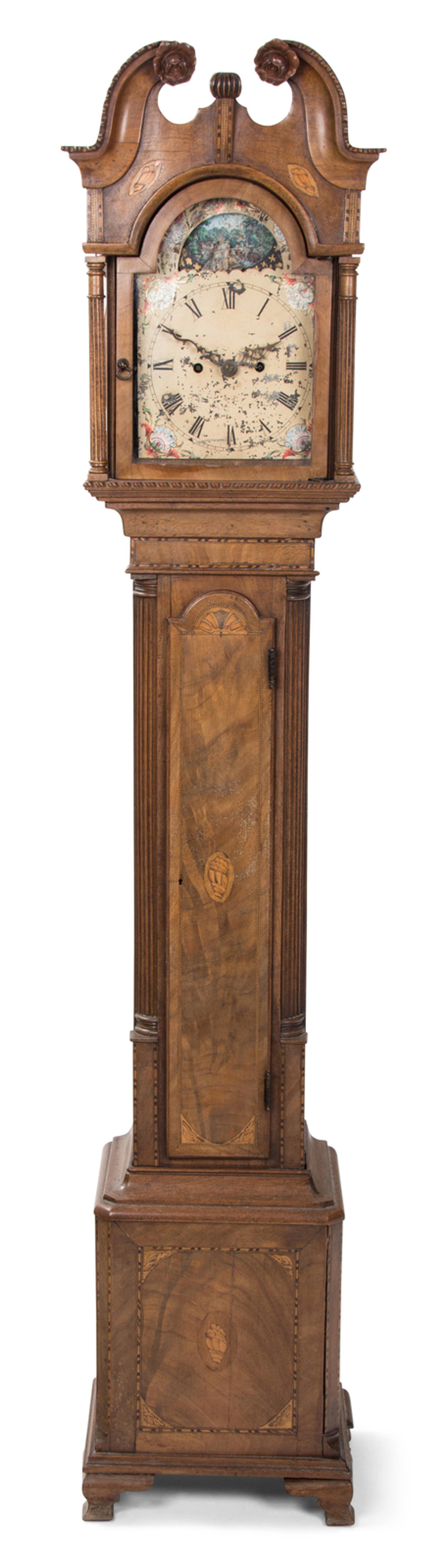 A George III Inlaid Walnut Dwarf Case Clock — 19TH CENTURY