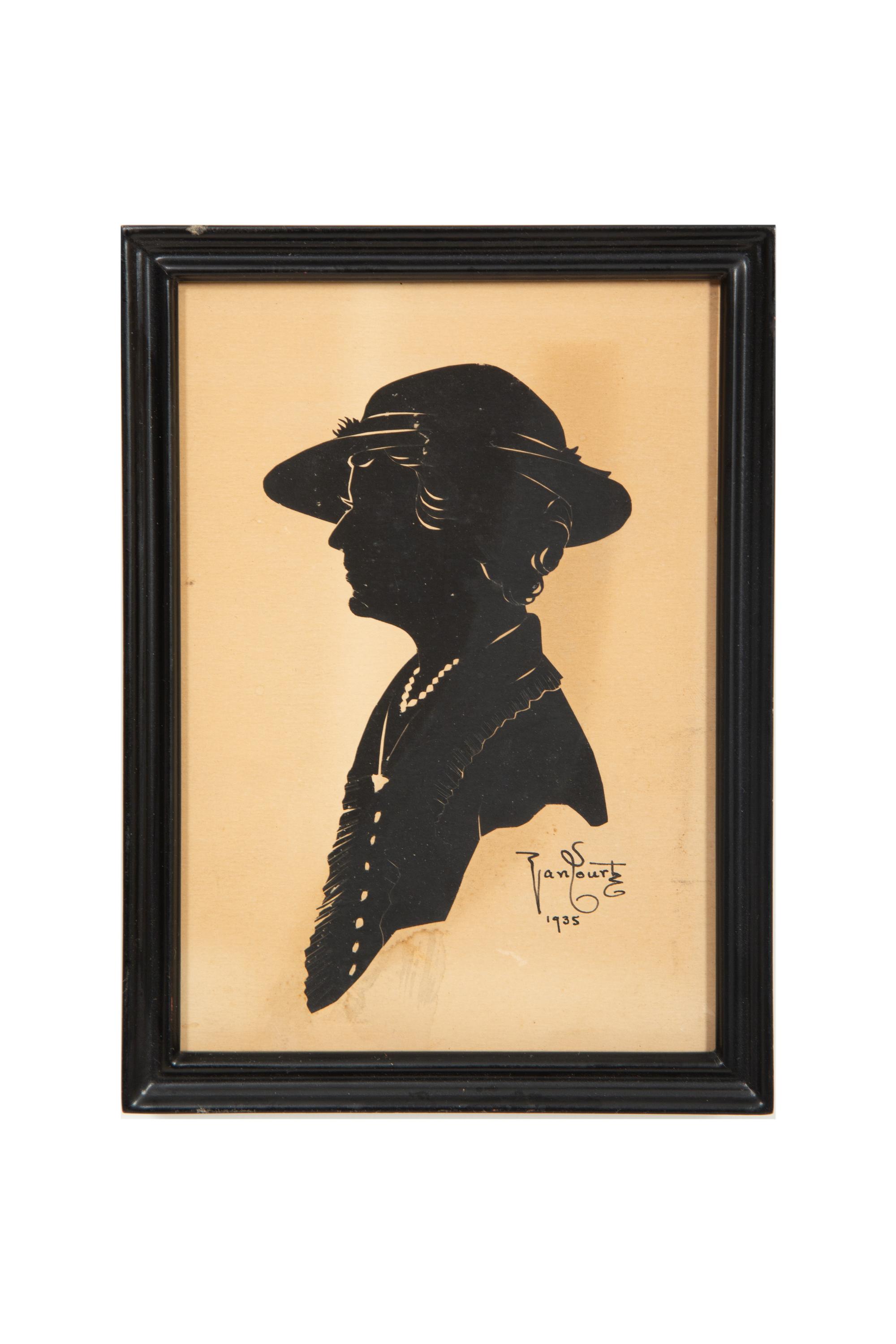 An Assemblage of Framed Paper Silhouettes Featuring 3 Beatrix Sherman Works