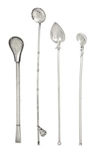 A Group of Thirteen American Silver Stirring Spoons, Various Makers, Mid 20th Century, comprising 8 by Watson Co. with spade shape bowl