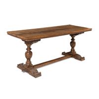 A Continental Parcel-Gilt Walnut Refectory Table