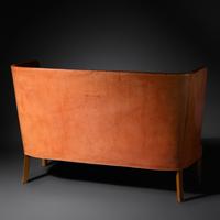Leather High-Back Settee, c. 1930