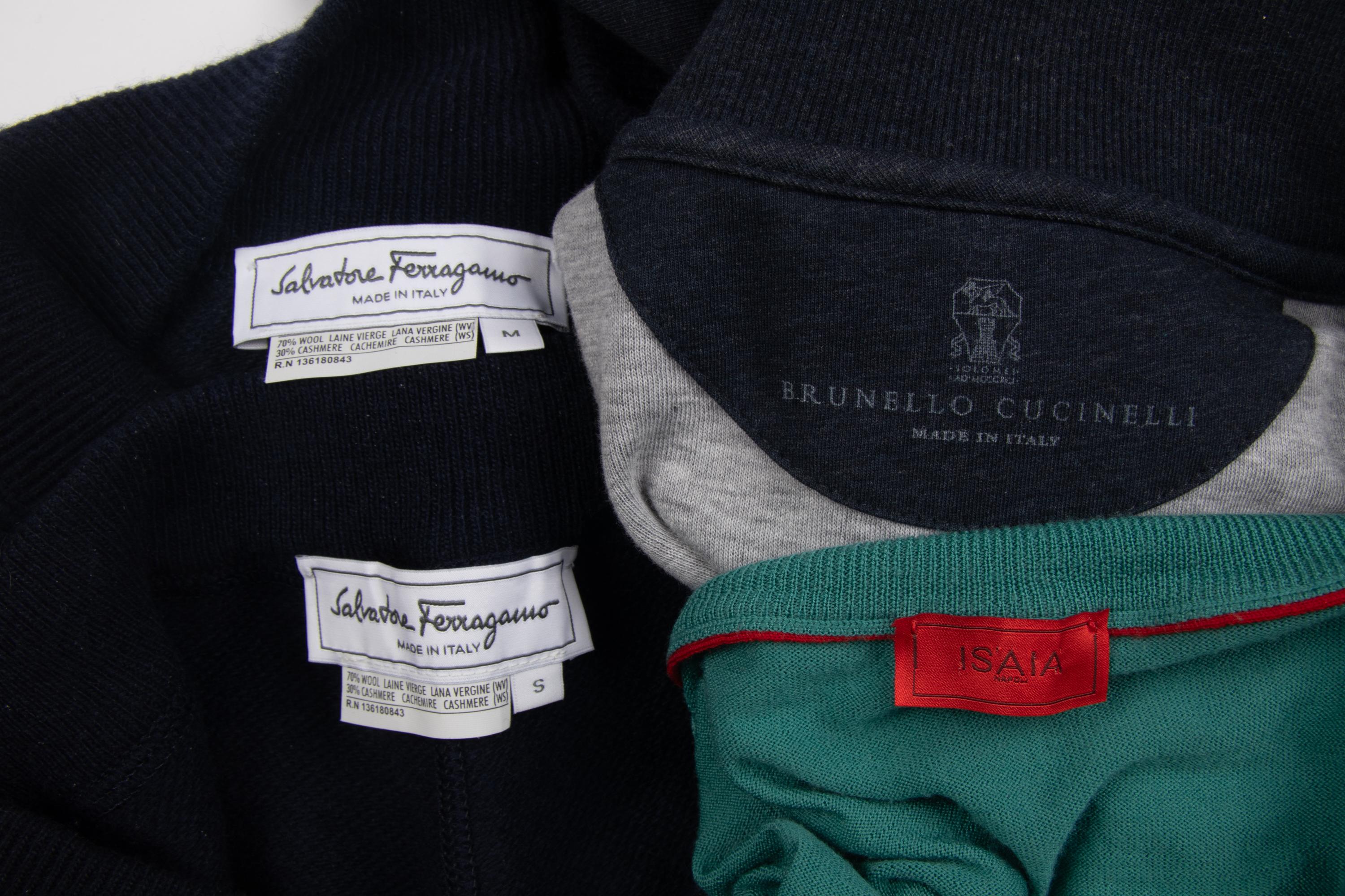 FOUR MEN'S SPORTSWEAR PIECES BY BRUNELLO CUCINELLI, ISAIA, AND SALVATORE FERRAGAMO
