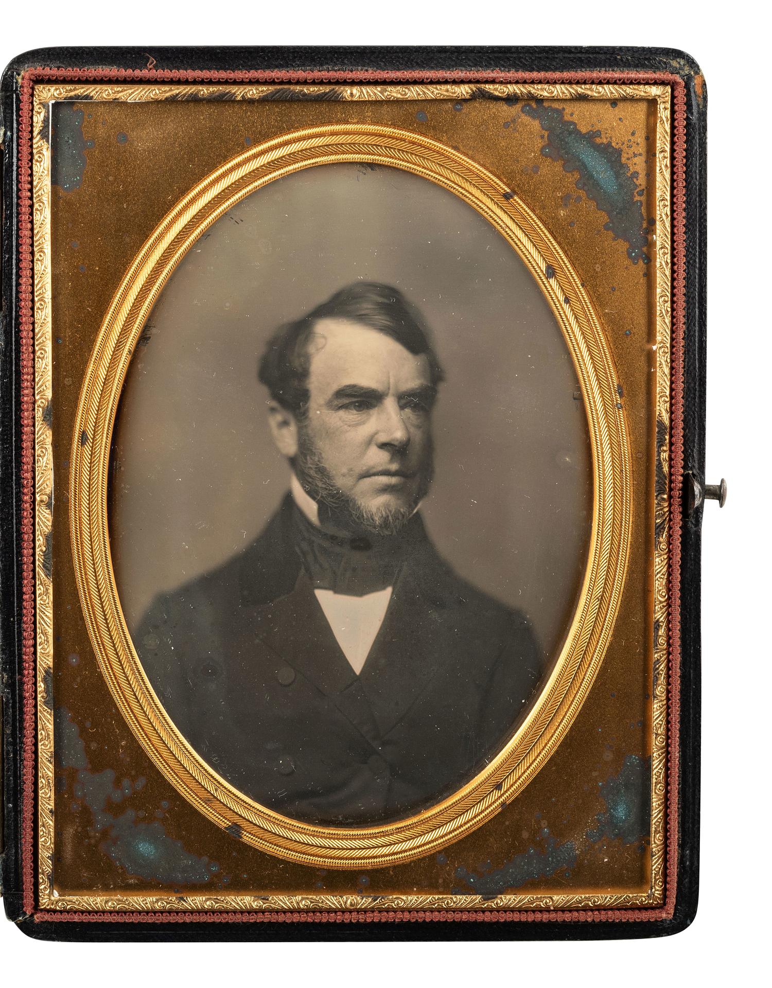 [EARLY PHOTOGRAPHY]. Boston School, attrib. Half plate daguerreotype of Stephen Minot Weld, Boston Brahmin and namesake of Weld Hall at Harvard.